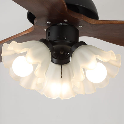 Plafondventilator met Verlichting – Scandinavische Ventilator met Lamp – Houten Bladen en LED-Verlichting