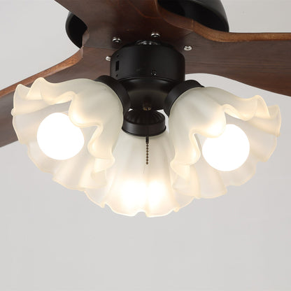 Plafondventilator met Verlichting – Scandinavische Ventilator met Lamp – Houten Bladen en LED-Verlichting