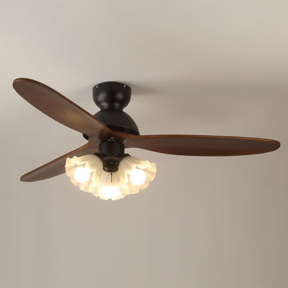 Plafondventilator met Verlichting – Scandinavische Ventilator met Lamp – Houten Bladen en LED-Verlichting
