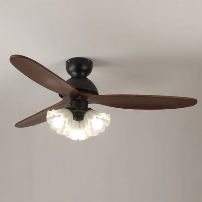 Plafondventilator met Verlichting – Scandinavische Ventilator met Lamp – Houten Bladen en LED-Verlichting