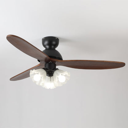 Plafondventilator met Verlichting – Scandinavische Ventilator met Lamp – Houten Bladen en LED-Verlichting