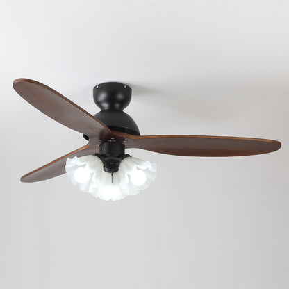 Plafondventilator met Verlichting – Scandinavische Ventilator met Lamp – Houten Bladen en LED-Verlichting