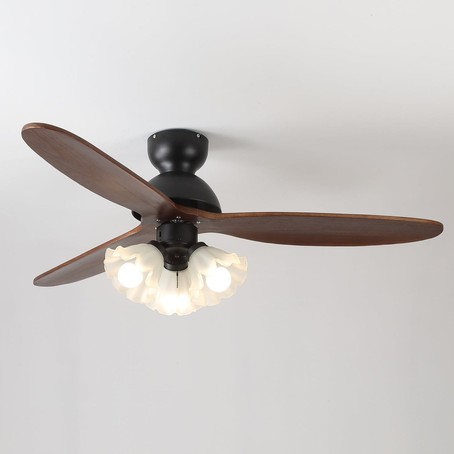 Plafondventilator met Verlichting – Scandinavische Ventilator met Lamp – Houten Bladen en LED-Verlichting
