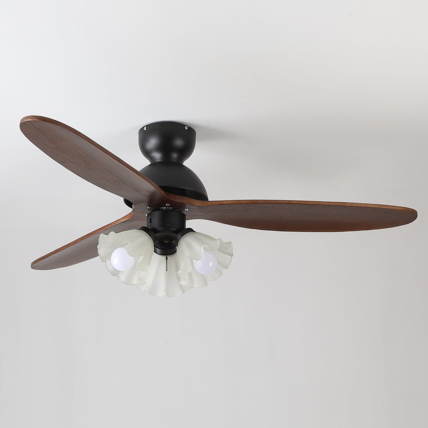 Plafondventilator met Verlichting – Scandinavische Ventilator met Lamp – Houten Bladen en LED-Verlichting