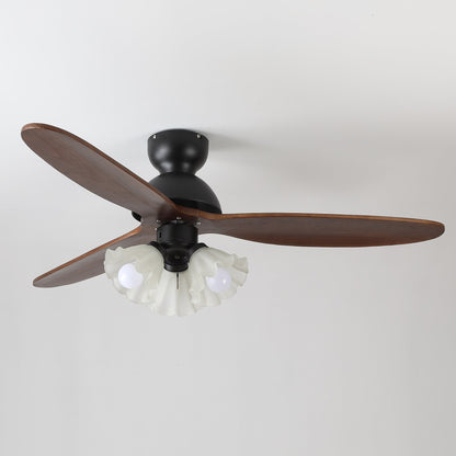 Plafondventilator met Verlichting – Scandinavische Ventilator met Lamp – Houten Bladen en LED-Verlichting