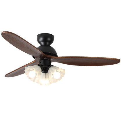 Plafondventilator met Verlichting – Scandinavische Ventilator met Lamp – Houten Bladen en LED-Verlichting