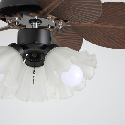 Plafondventilator met verlichting Ø80cm DC-motor afstandsbediening walnoot zwart 6 snelheden 35W 220V