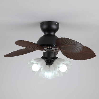 Plafondventilator met verlichting Ø80cm DC-motor afstandsbediening walnoot zwart 6 snelheden 35W 220V