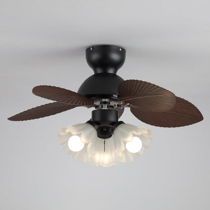 Plafondventilator met verlichting Ø80cm DC-motor afstandsbediening walnoot zwart 6 snelheden 35W 220V