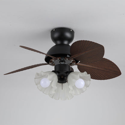 Plafondventilator met verlichting Ø80cm DC-motor afstandsbediening walnoot zwart 6 snelheden 35W 220V