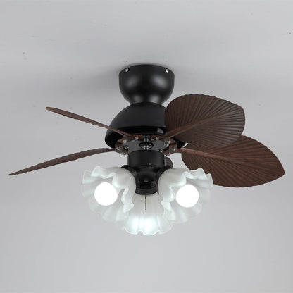 Plafondventilator met verlichting Ø80cm DC-motor afstandsbediening walnoot zwart 6 snelheden 35W 220V