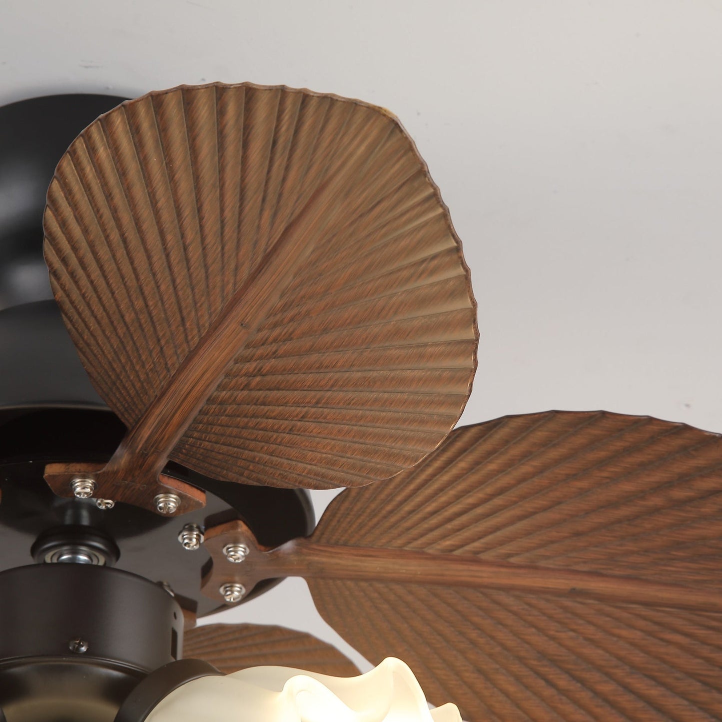 Plafondventilator met verlichting Ø80cm DC-motor afstandsbediening walnoot zwart 6 snelheden 35W 220V