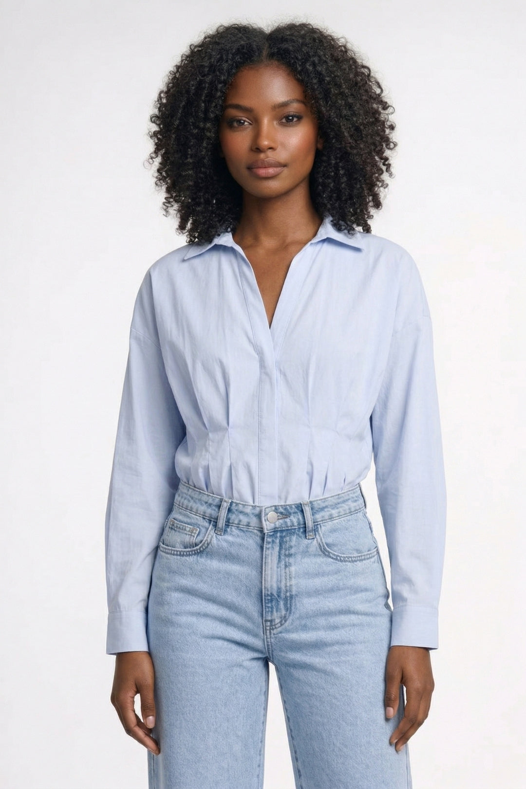 Dames Blouse Oversized met Getailleerde Taille Elegant