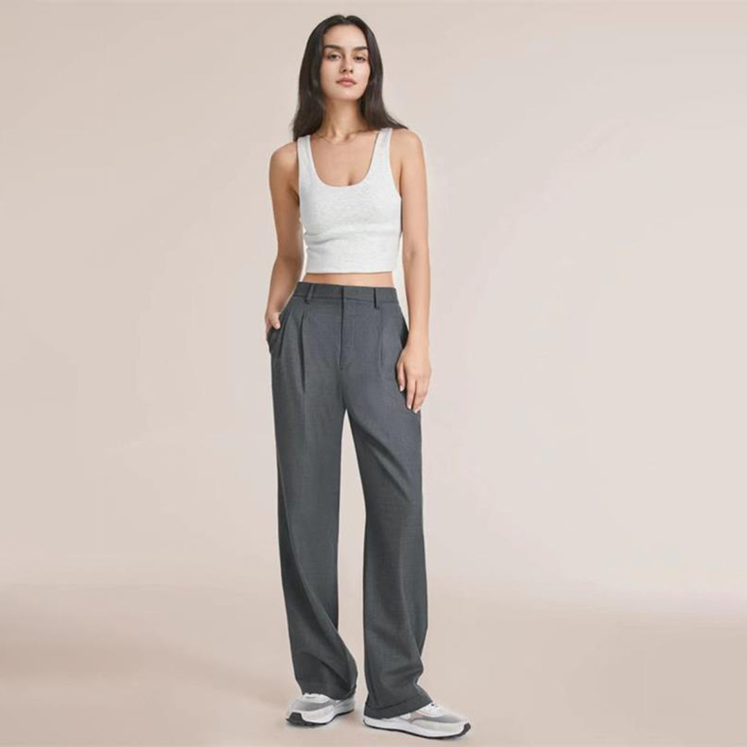 Rode Dames Broek Elegante Stijl Rood Pantalon