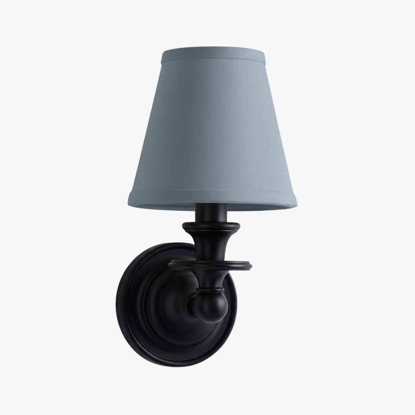 Wandlamp met stoffen kap en zwanenhalsarm – smeedijzeren armatuur met verstelbare leeslamp
