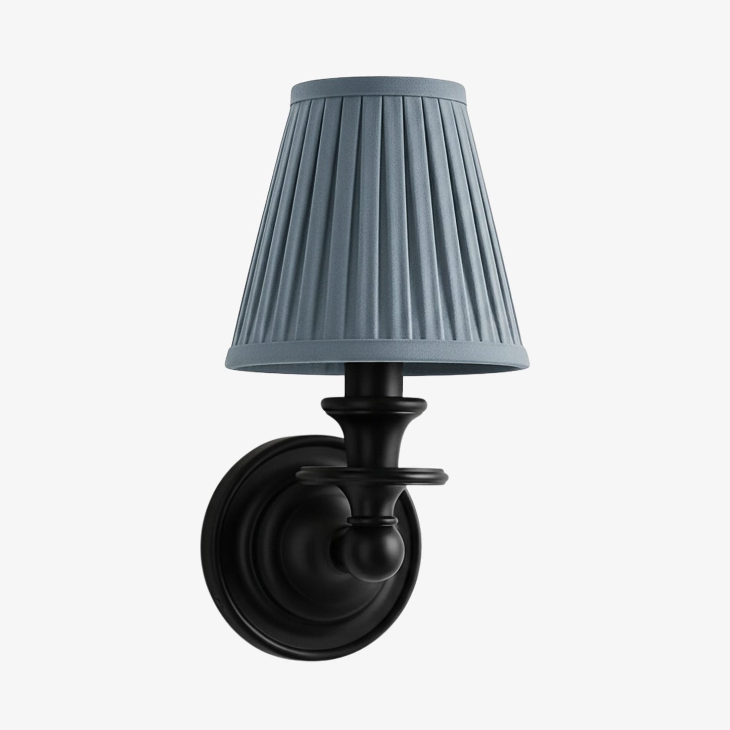 Wandlamp met stoffen kap en zwanenhalsarm – smeedijzeren armatuur met verstelbare leeslamp