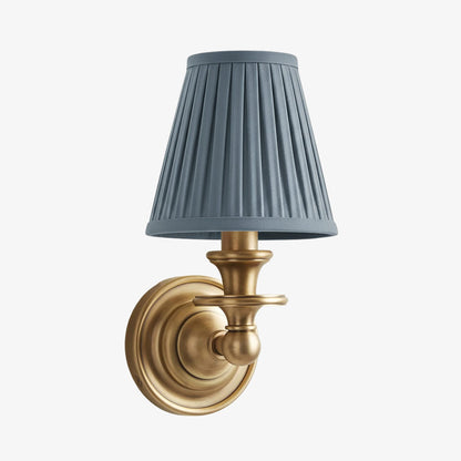 Wandlamp met stoffen kap en zwanenhalsarm – smeedijzeren armatuur met verstelbare leeslamp