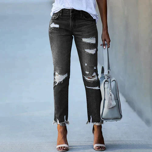 Gescheurde Jeans Dames Casual Mode