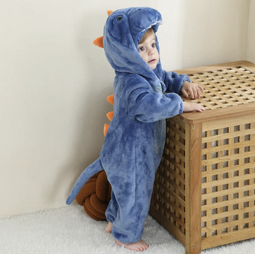 Baby Onesie Dierenpakje Panda Dinosaurus Tijger Muis – Zachte Fleece Jumpsuit Babykleding Romper 0-4 Jaar