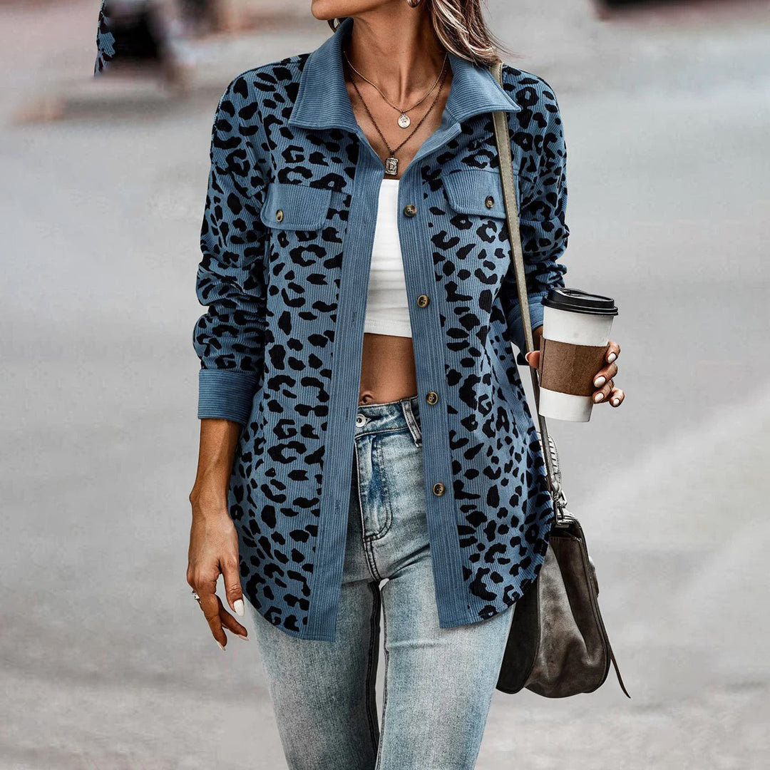 Dames Jas Luipaardprint Stijlvol en Chic → Dames Luipaard Jas Stijlvol Leer - StudioMarella