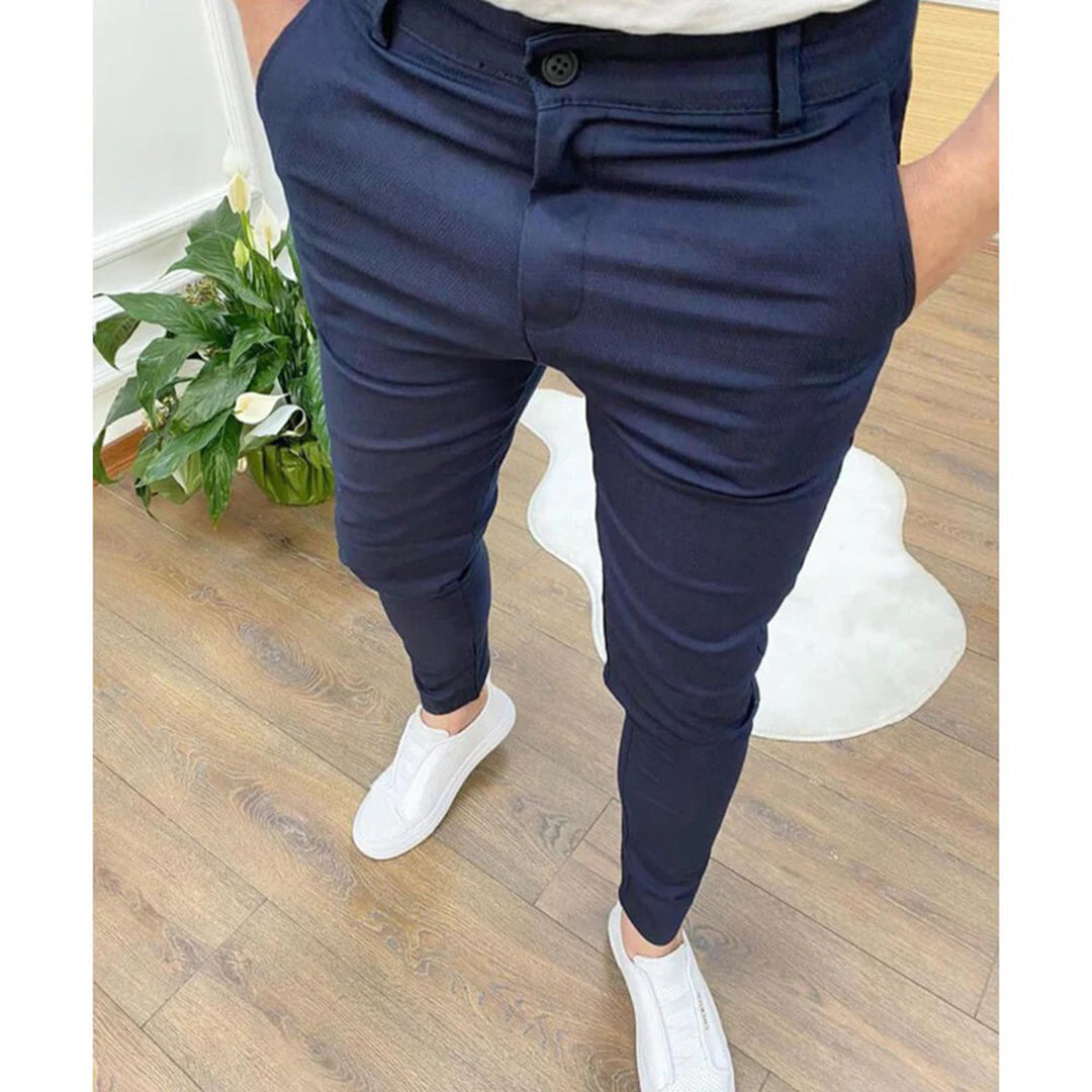 Heren Broek Zwart Slimfit Modern Stijl