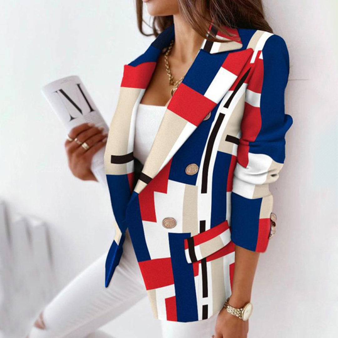 Dames Blazer Ruitpatroon Getailleerd Stijlvol