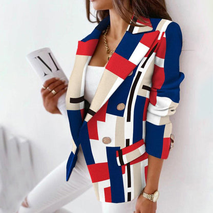 Dames Blazer Ruitpatroon Getailleerd Stijlvol