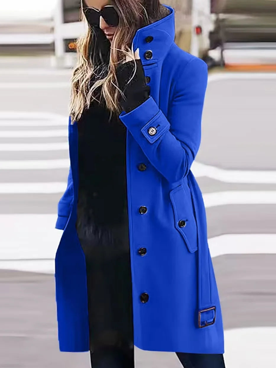 Dames Regenjas Waterdicht Lange Trenchcoat met Ceintuur
