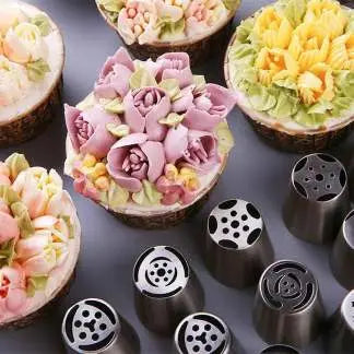 Spuitdüsenset voor Taartdecoratie met Bloemmotieven – Professionele Spuitmonden voor Prachtige Bloemen en Sierlijke Details