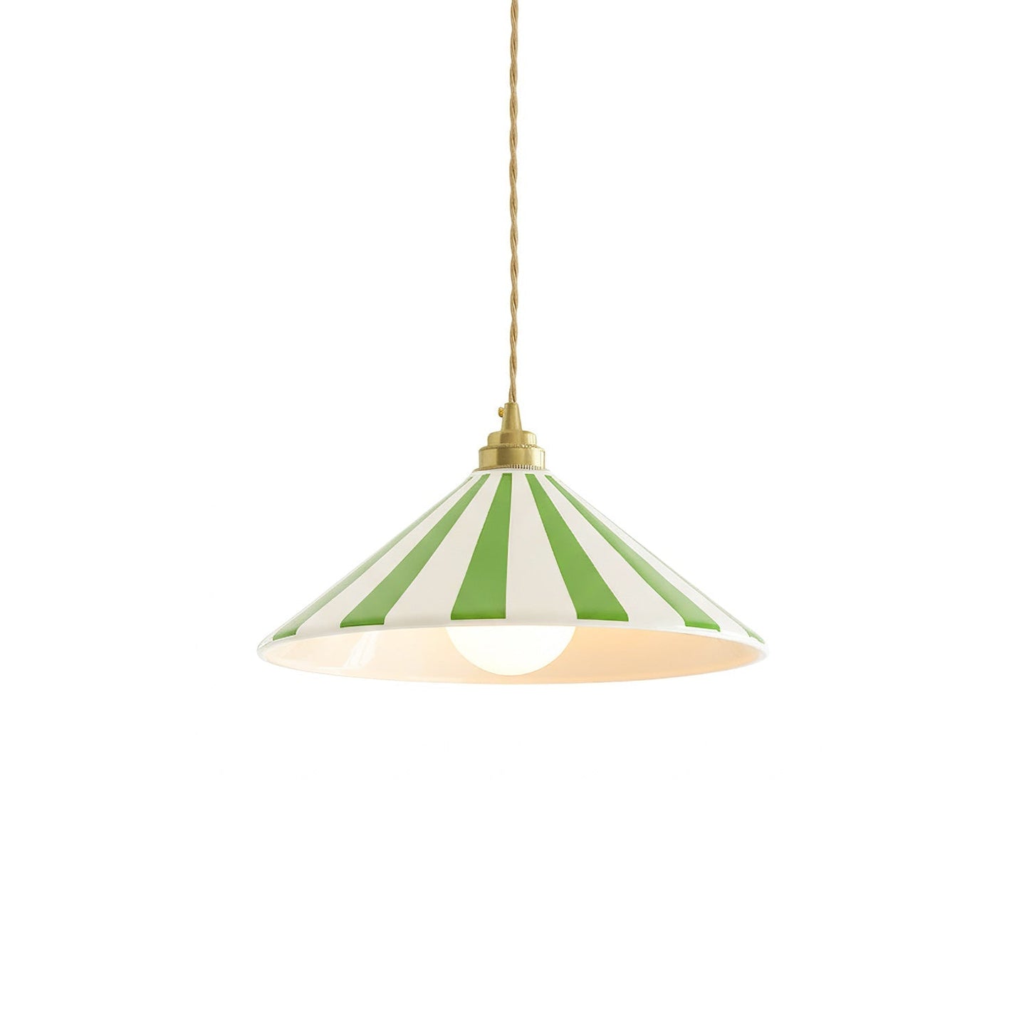Gestreepte Glazen Hanglamp met Messing Fitting – Dopamine Kleuren Hangende Verlichting voor Keuken Eetkamer