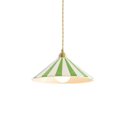Gestreepte Glazen Hanglamp met Messing Fitting – Dopamine Kleuren Hangende Verlichting voor Keuken Eetkamer