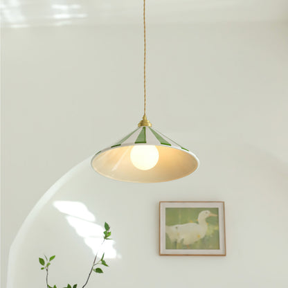 Gestreepte Glazen Hanglamp met Messing Fitting – Dopamine Kleuren Hangende Verlichting voor Keuken Eetkamer