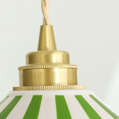 Gestreepte Glazen Hanglamp met Messing Fitting – Dopamine Kleuren Hangende Verlichting voor Keuken Eetkamer