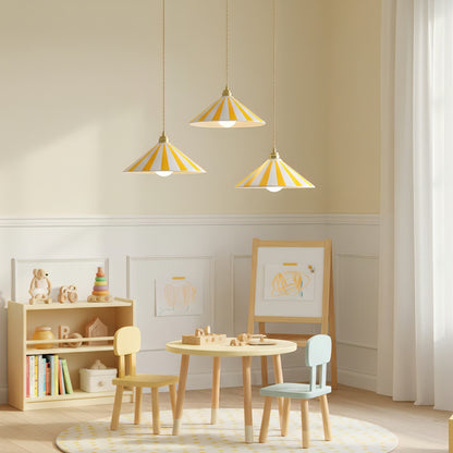 Gestreepte Glazen Hanglamp met Messing Fitting – Dopamine Kleuren Hangende Verlichting voor Keuken Eetkamer