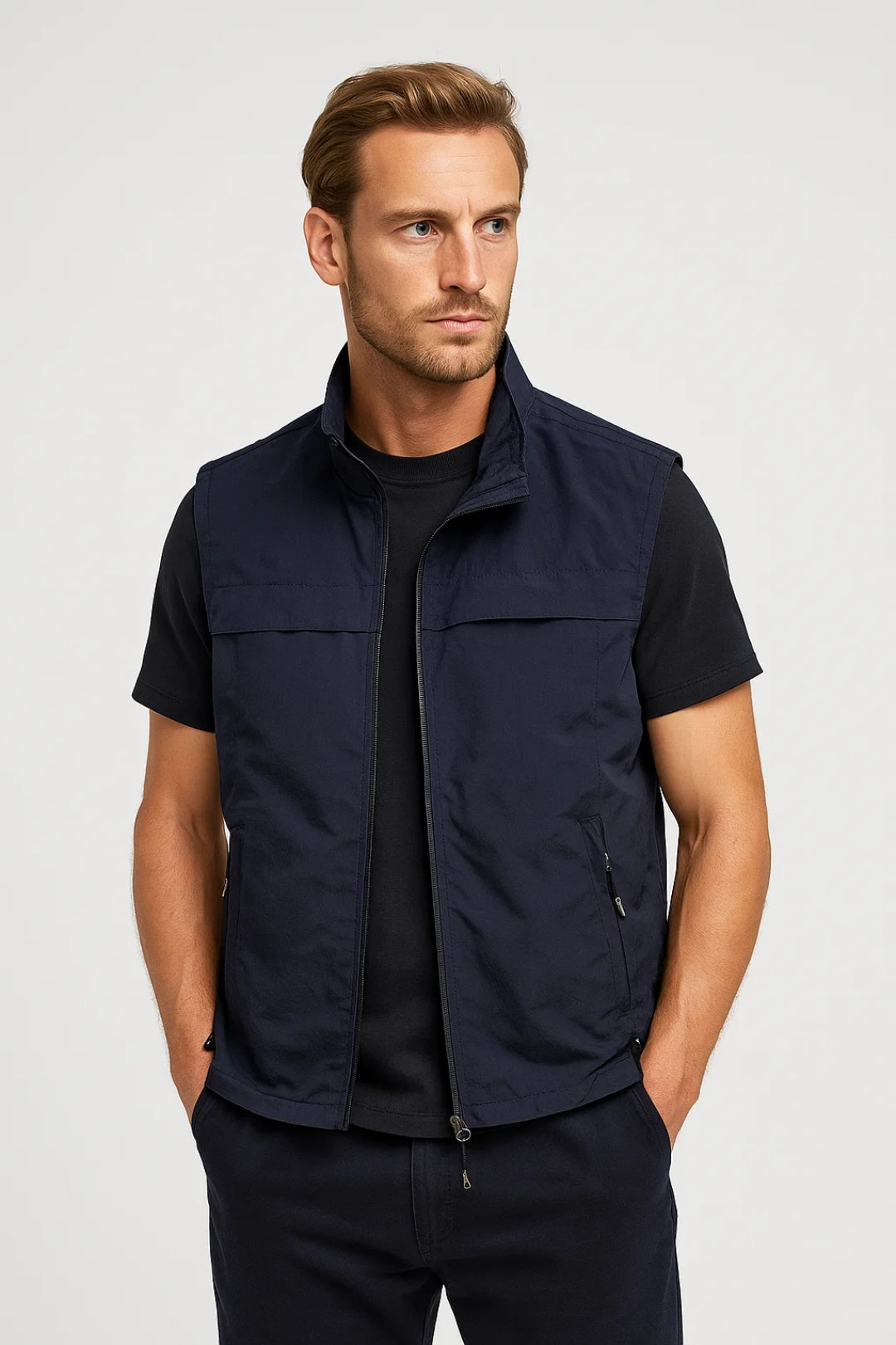 Lichtgewicht Bodywarmer Heren met Meerdere Zakken Casual Stijl