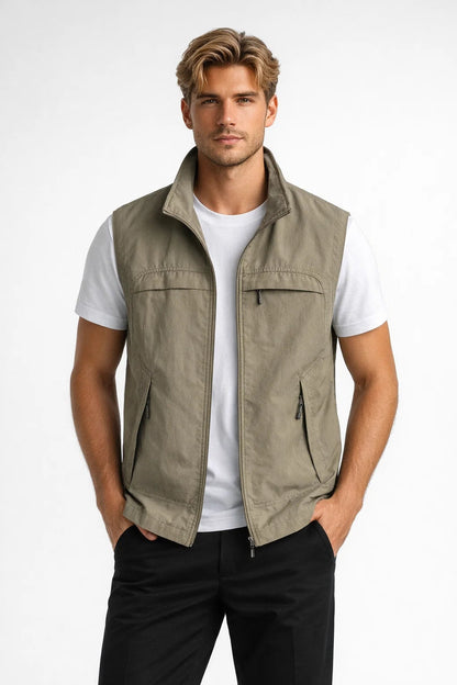 Heren Bodywarmer Lichtgewicht Opstaande Kraag Casual