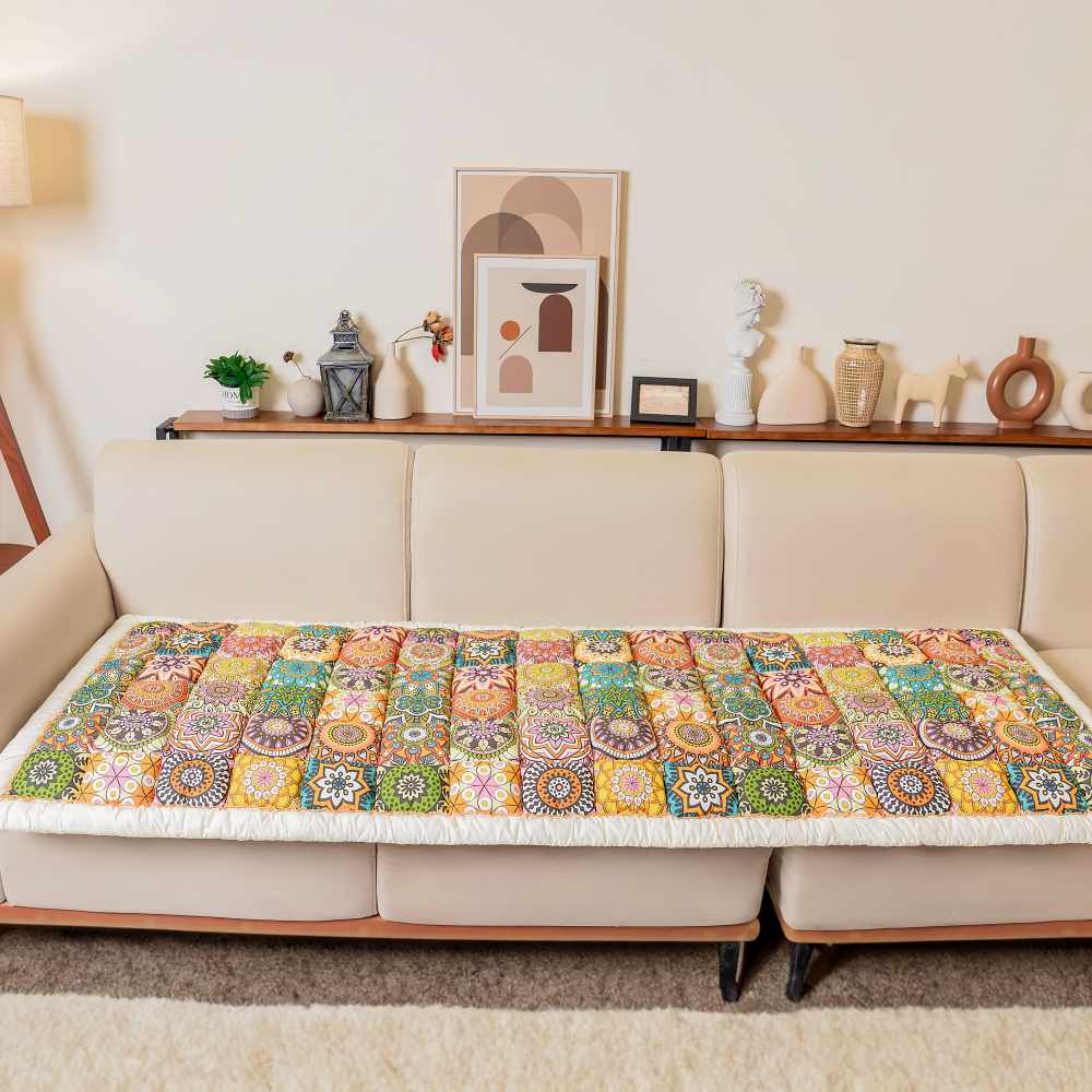 Bankhoes Katoen met Gewatteerde Beschermlaag 60x180cm Antislip Meubelbeschermer Zithoezen Diverse Kleuren