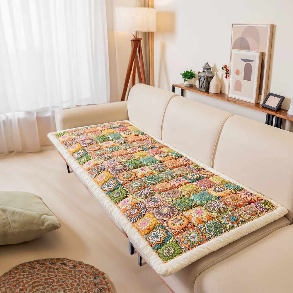 Bankhoes Katoen met Gewatteerde Beschermlaag 60x180cm Antislip Meubelbeschermer Zithoezen Diverse Kleuren