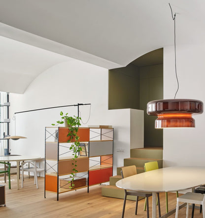 Hanglamp Glas Metaal LED Retro Bruin Eettafel Woonkamer Verstelbaar Snoer Design Verlichting Modern Interieur