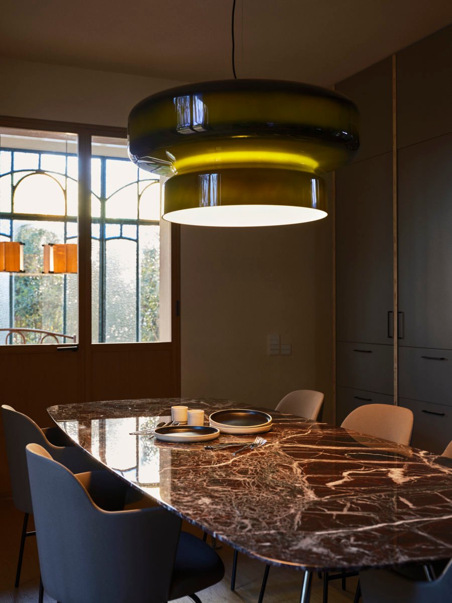 Hanglamp Glas Metaal LED Retro Bruin Eettafel Woonkamer Verstelbaar Snoer Design Verlichting Modern Interieur