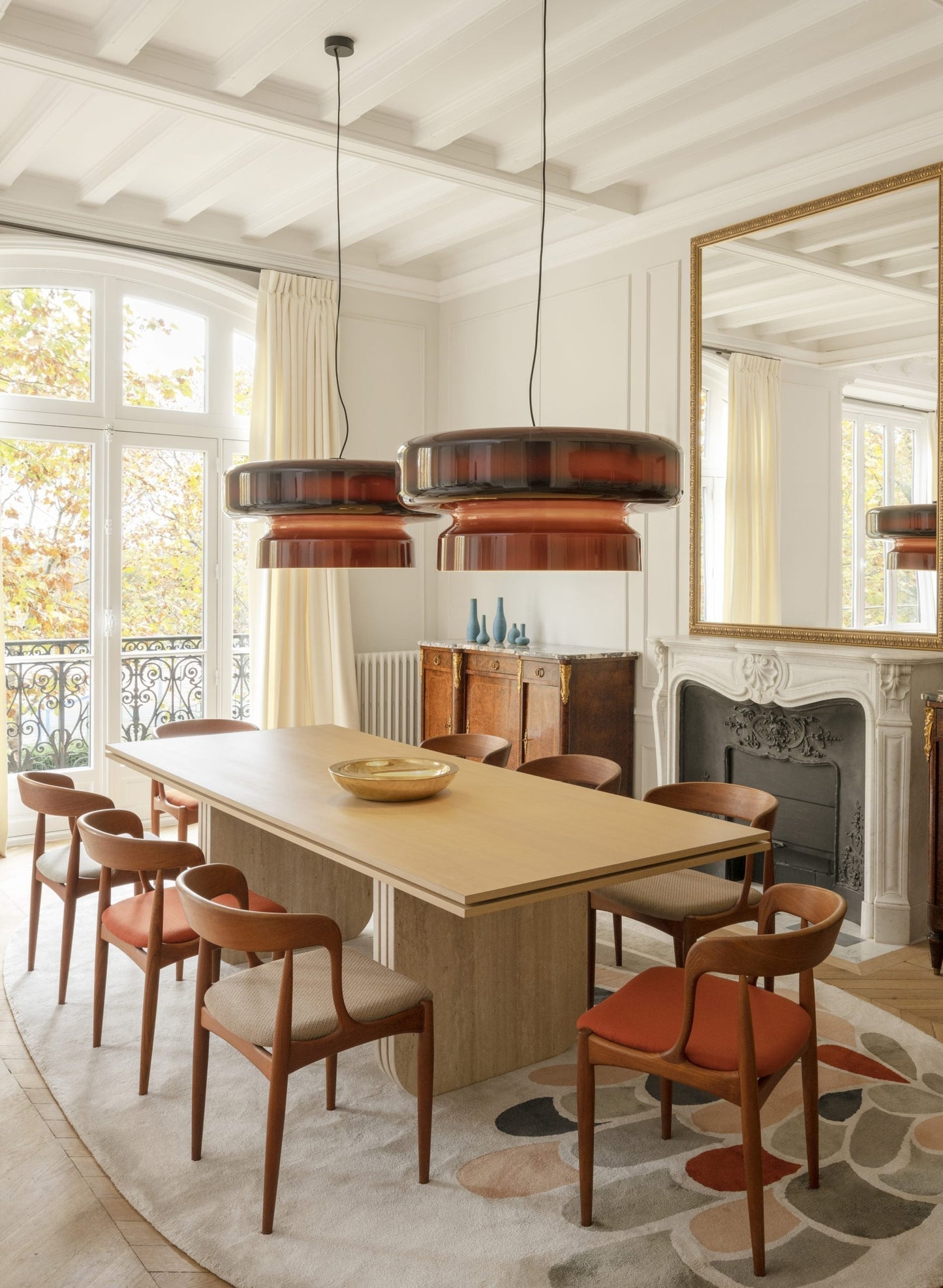 Hanglamp Glas Metaal LED Retro Bruin Eettafel Woonkamer Verstelbaar Snoer Design Verlichting Modern Interieur