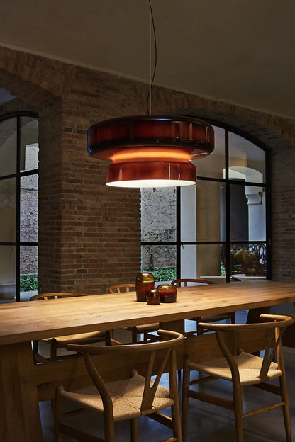 Hanglamp Glas Metaal LED Retro Bruin Eettafel Woonkamer Verstelbaar Snoer Design Verlichting Modern Interieur