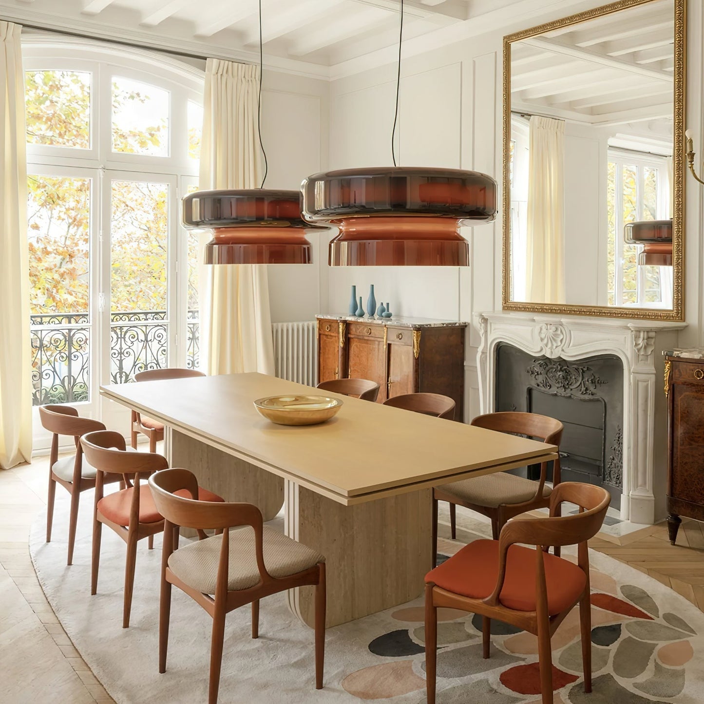 Hanglamp Glas Metaal LED Retro Bruin Eettafel Woonkamer Verstelbaar Snoer Design Verlichting Modern Interieur