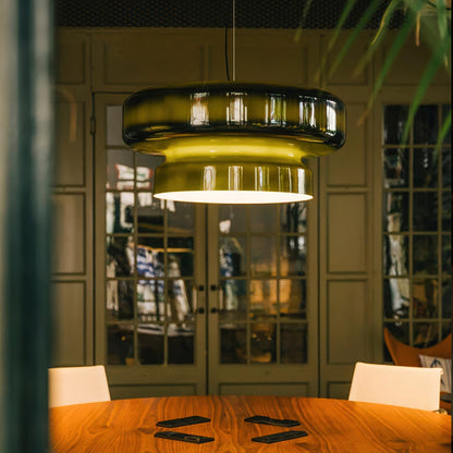 Hanglamp Glas Metaal LED Retro Bruin Eettafel Woonkamer Verstelbaar Snoer Design Verlichting Modern Interieur