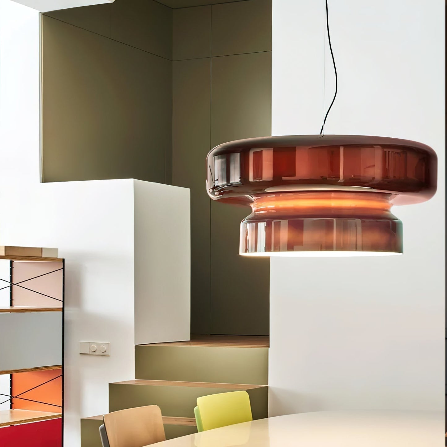 Hanglamp Glas Metaal LED Retro Bruin Eettafel Woonkamer Verstelbaar Snoer Design Verlichting Modern Interieur