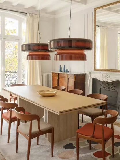 Hanglamp Glas Metaal LED Retro Bruin Eettafel Woonkamer Verstelbaar Snoer Design Verlichting Modern Interieur