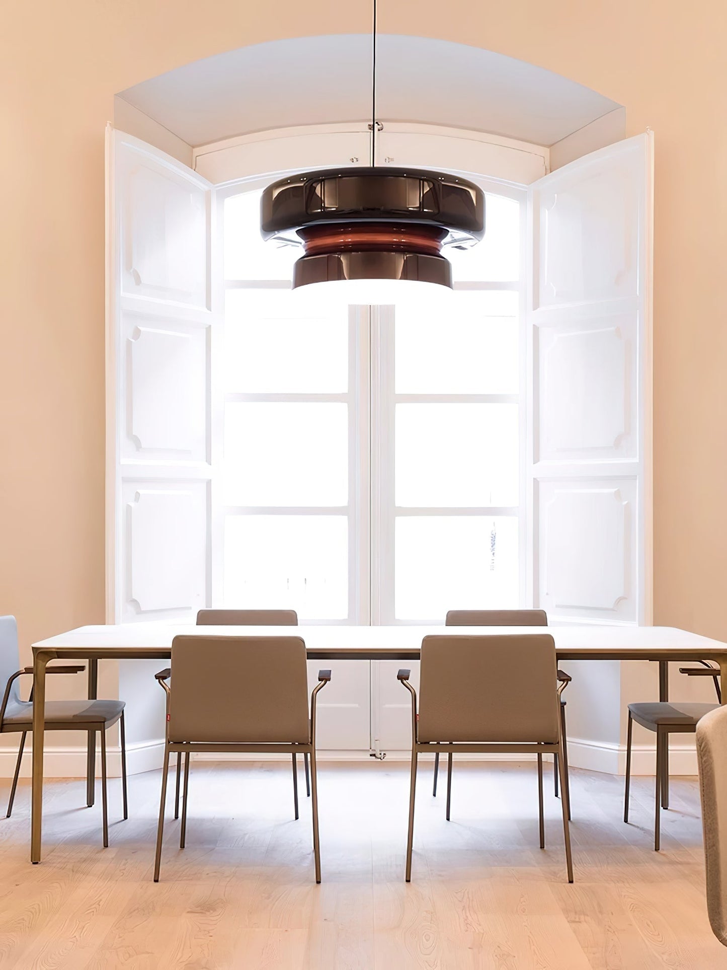 Hanglamp Glas Metaal LED Retro Bruin Eettafel Woonkamer Verstelbaar Snoer Design Verlichting Modern Interieur