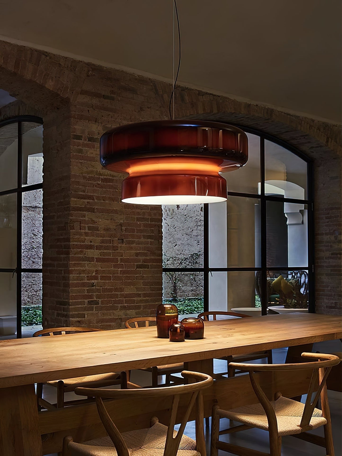 Hanglamp Glas Metaal LED Retro Bruin Eettafel Woonkamer Verstelbaar Snoer Design Verlichting Modern Interieur