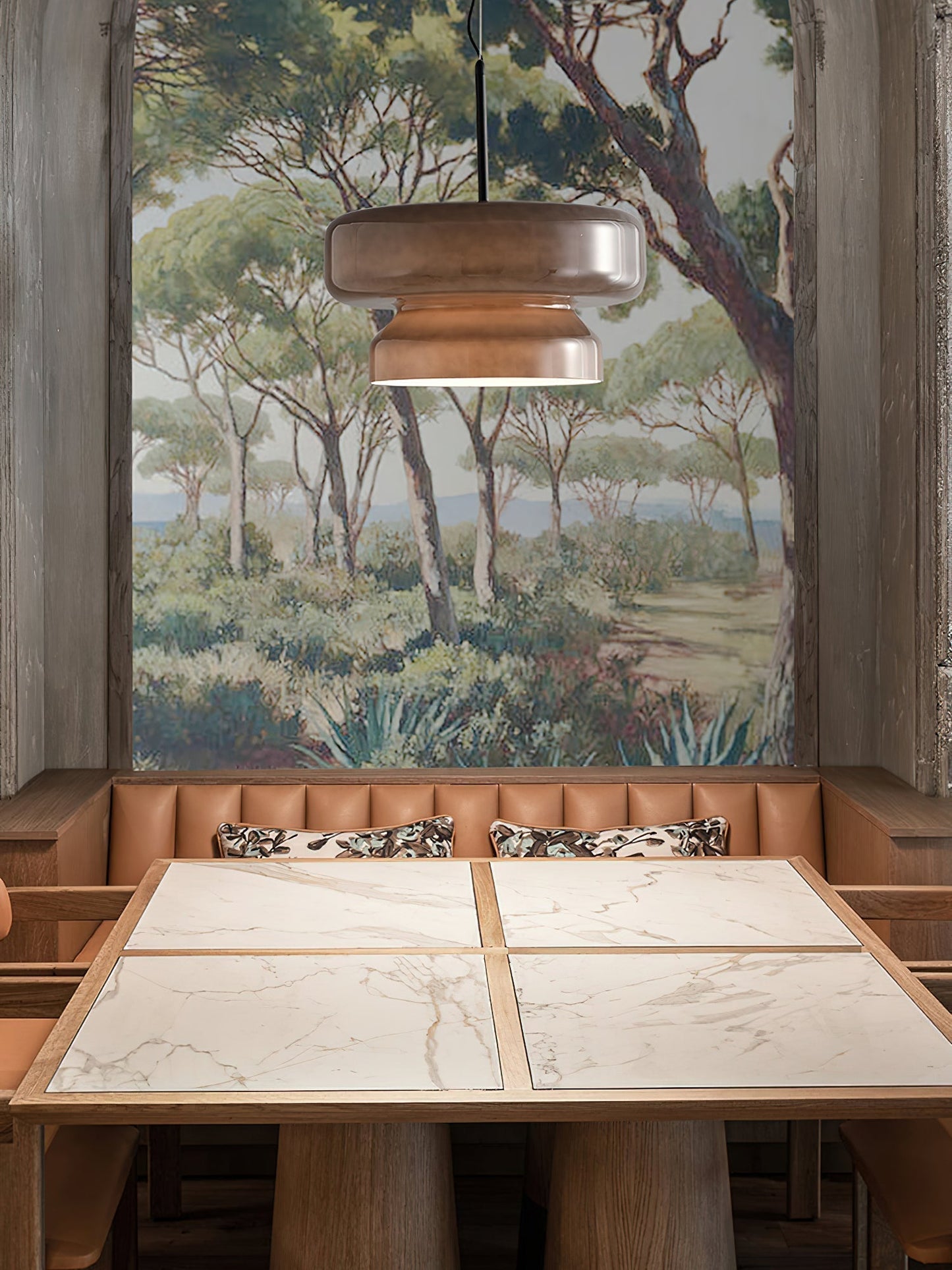 Hanglamp Glas Metaal LED Retro Bruin Eettafel Woonkamer Verstelbaar Snoer Design Verlichting Modern Interieur