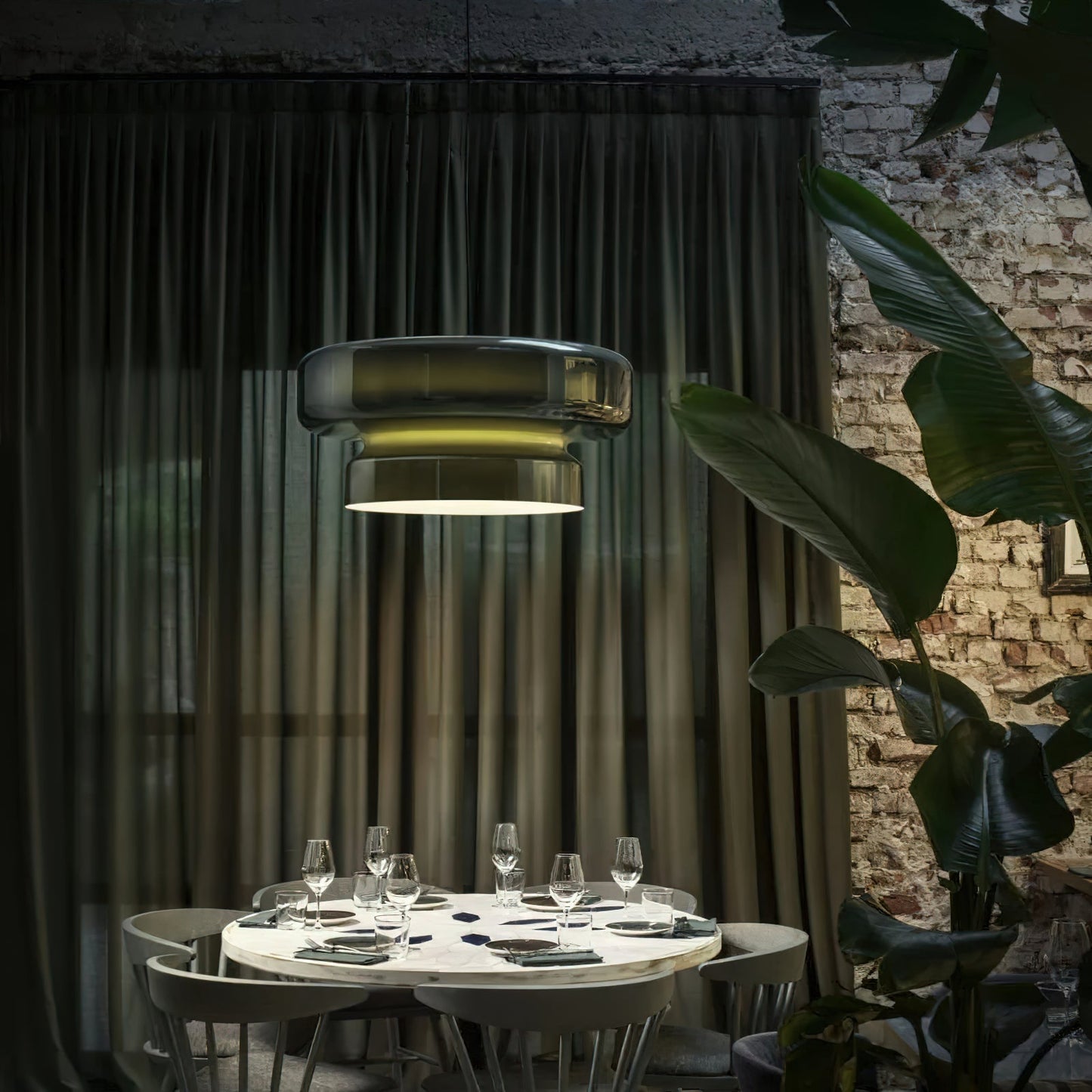Hanglamp Glas Metaal LED Retro Bruin Eettafel Woonkamer Verstelbaar Snoer Design Verlichting Modern Interieur